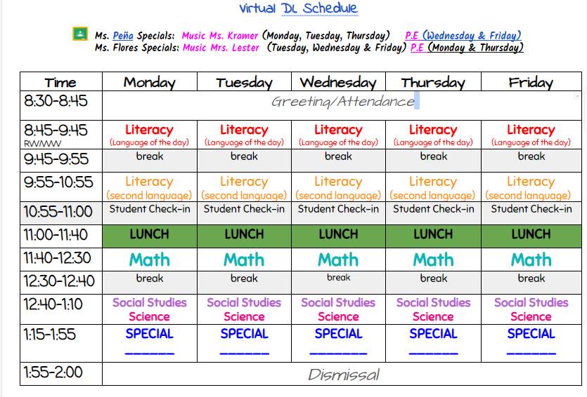 Schedule-Horario